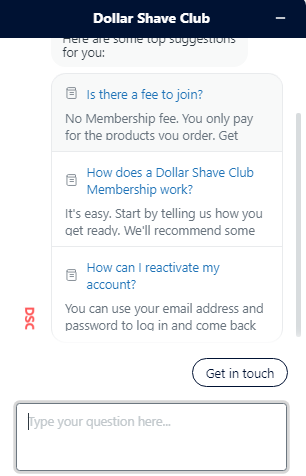 Dollar-Shave-Club-Chat bot example to boost ecommerce sales